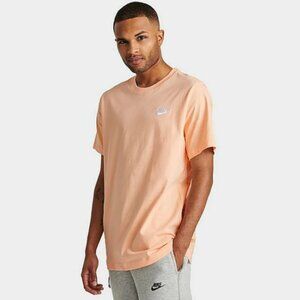 NWT Nike Sportswear Club T-Shirt Embroidered Logo Short Sleeve Tee Orange $30.00